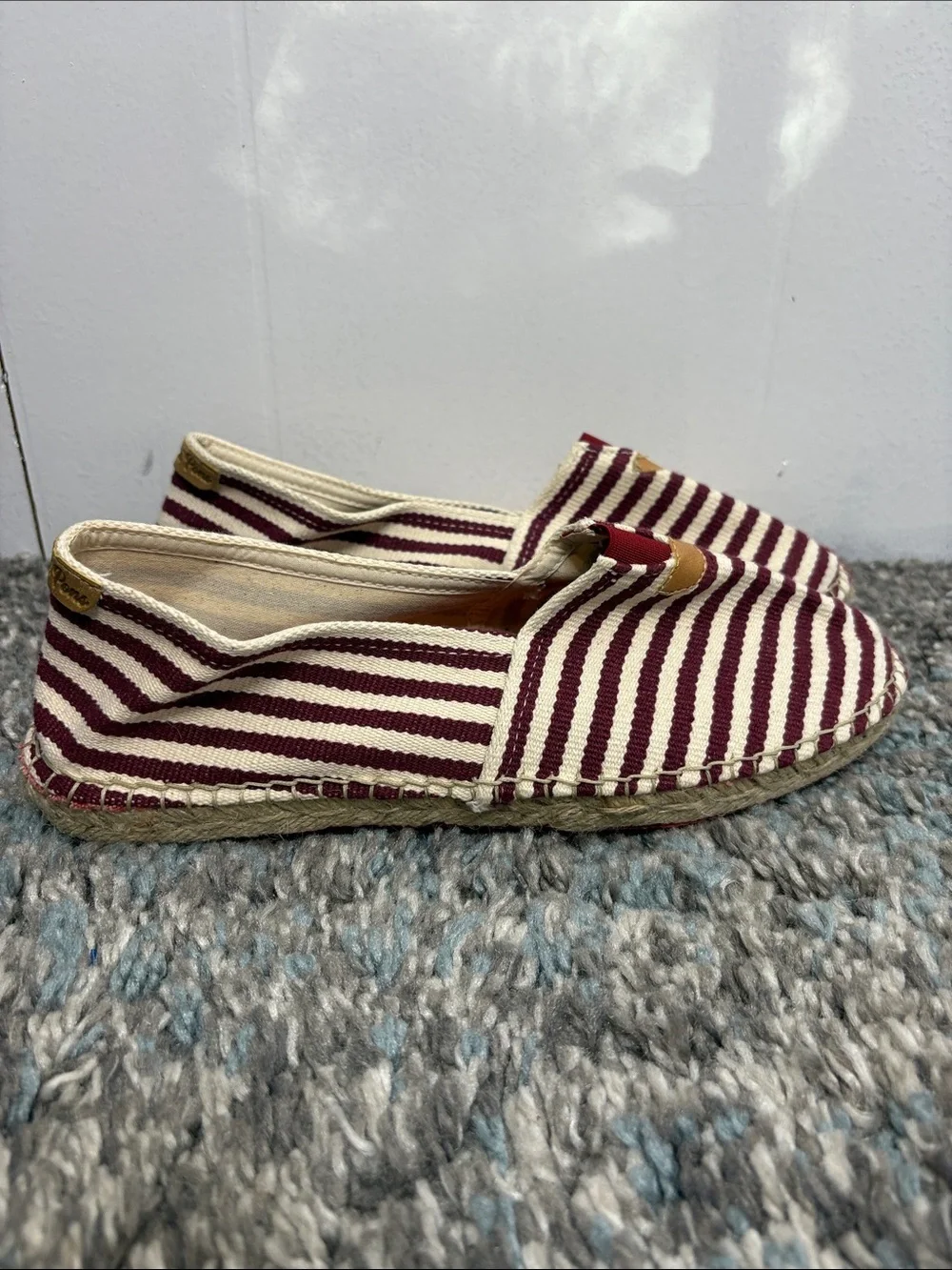 Toni Pons Shoes Womens 41 10 Slip On Espadrille Boat Woven Striped Preppy Beach
